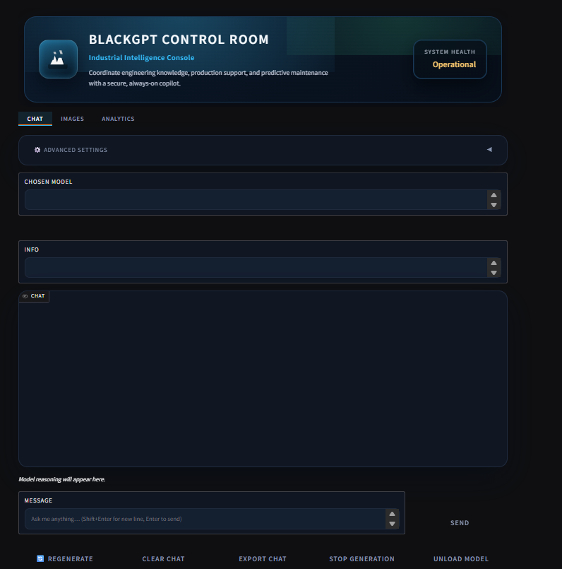 BlackGPT Control Room